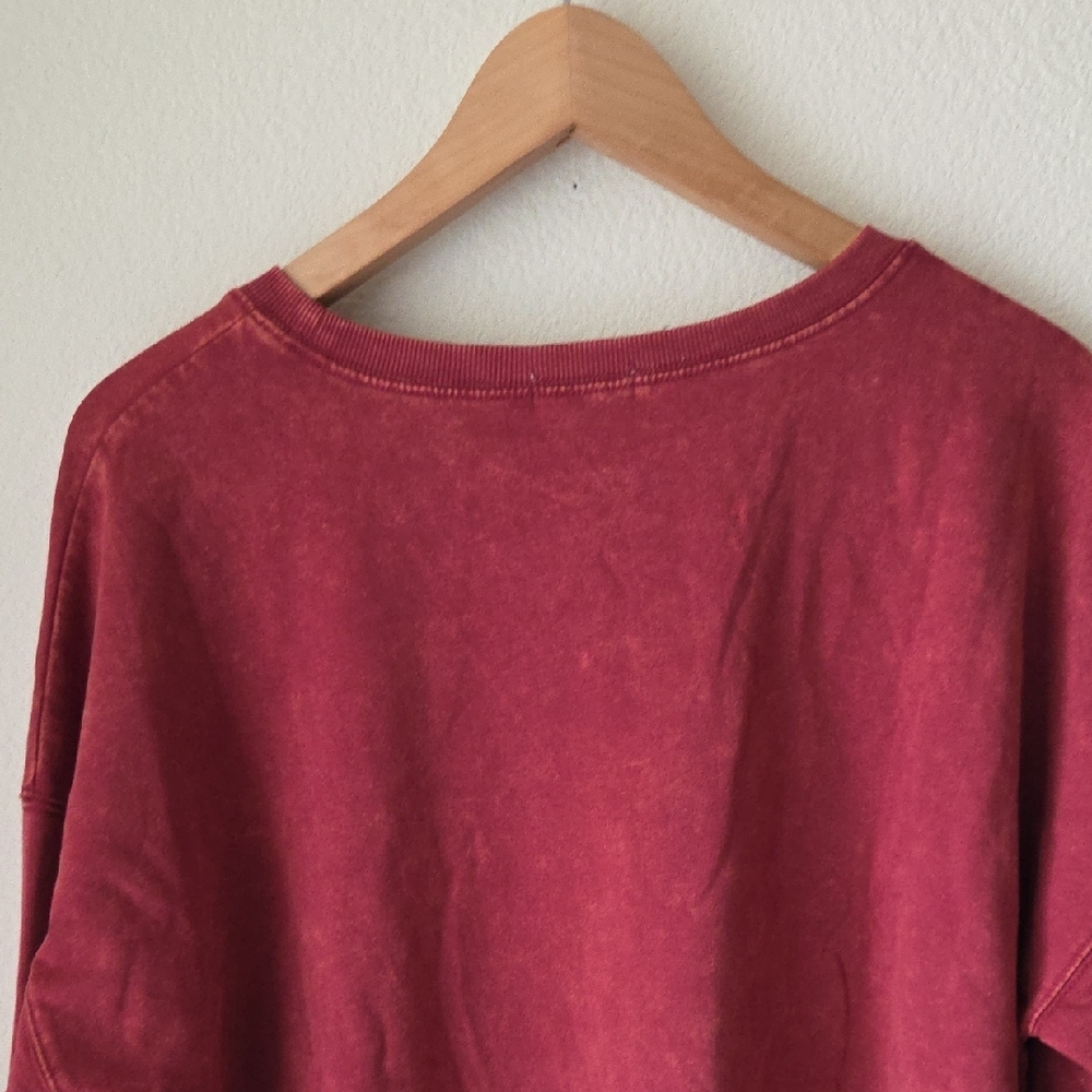 PRETTY REBEL Maroon Graphic Sweatshirt Sz L NWT Soft Cotton Blend Granola Girl - Picture 8 of 13